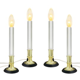 Electric Window Candle Lamp, Christmas Window Candles Lights with Nickel Plated Base and C26 Light Bulb