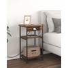 Hzuaneri End Table with Charging Station, 3 Tier Storage Bed