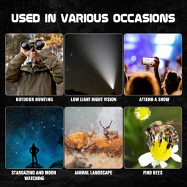 Adult high Power Binoculars, Military Compact HD Professional/Daily Waterproof Binoculars for Bird Watching Travel Safari Football Game Stargazing