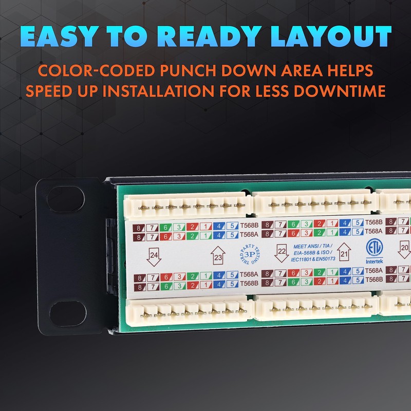 Networx CAT6 Patch Panel - 24 Port, 1U, Rack Mount,