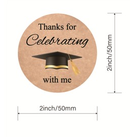 Thank You Graduation Stickers,2inch 120pcs Thank You for Celebrating with Me Graduation Stickers
