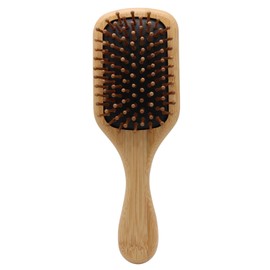 Kerargan - Small natural bamboo brush - Detangles and reduces frizz - Environmentally friendly and durable - For all hair types
