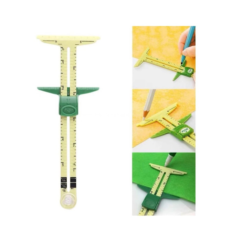 Luvilly5-in-1T-shaped Sliding Gauge Measuring Sewing,Sliding Sewing Gauge Quilting Tools Fabric