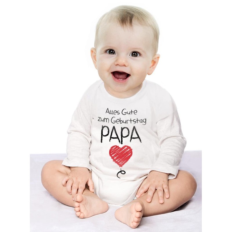 Shirtgeil Long Sleeve Baby Bodysuit "Alles Gute zum Geburtstag Papa