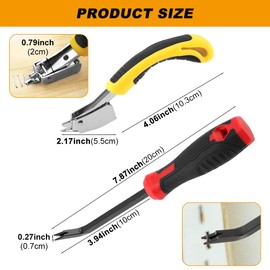 2PCS Staple Removers, Heavy Duty Staple Remover, Staple Puller Tool Upholstery Stapler Puller Lifter for Carpet,Wood,Floor, Furniture, Construction