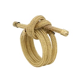 Saro Lifestyle Knotted Rope Napkin Rings (Set of 4), Gold, Set of 4
