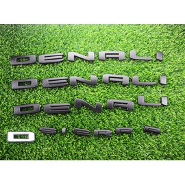 Overlay Emblem 3D Letter Door Tailgate Badge Nameplate Compatible for 2019-2024 Sierra 1500 2500hd 3500hd Denali Set of 4Pcs (Matte Black)