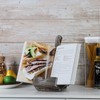 JACKCUBE Design Cookbook Stand, Rustic Wood Frying Pan Style Recipe