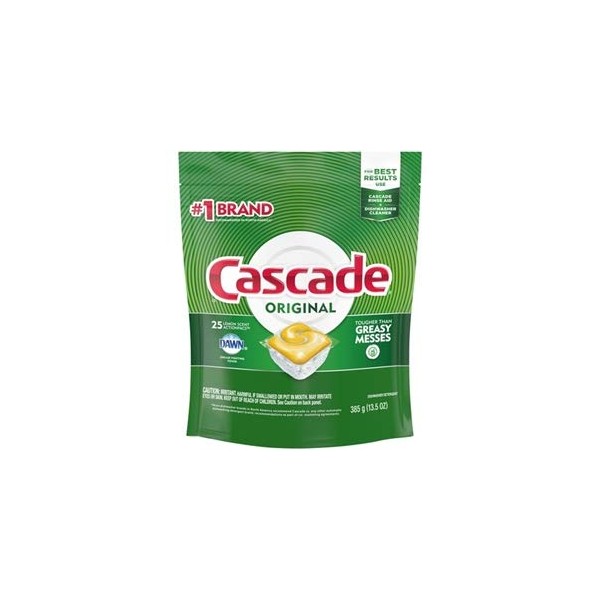 Cascade Dishwasher Detergent Pods Original Lemon 25CT, 13.5 Ounce