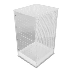 Small Glass Tank, 3 Kinds of Size Reptile Tall Glass Terrarium Easy Assembly, Highly Transparent Leopard Gecko Tarantula Young Lizard Hermit Crab Frog Insects Breeding Tank (M)
