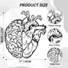 Rajukit Brain Decor and Anatomical Heart Metal Wall Art, 12.6x11