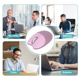 2.4G Wireless Mouse, Portable Cute Cat Shape Computer Mouse with USB Receiver, 3 Levels DPI, Silent Click, Auto Sleep, Fashion Portable Mouse for Win, OS X, Linux, PC (Purple)
