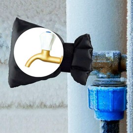 Tap Cosy Cover, 15 * 21cm Garden Tap Cover Outside Winter Tap Covers, Thick Outdoor Tap Protector from Frost Insulated Tap Frost Protector A3SLTFDZ-Black