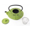Japanese Antique 27 Fl Oz Green Dragonfly Cast Iron Teapot