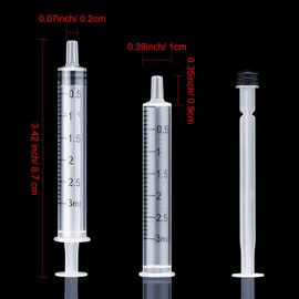 10 Pack 3ml/cc Plastic Syringe Liquid Measuring Syringe Tools Individually Sealed with Measurement for Scientific Labs, Measuring Liquids, Feeding Pets, Oil or Glue Applicator