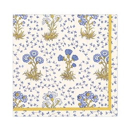 Caspari Semis de Fleurs Paper Luncheon Napkins in Blue, 20 Per Package