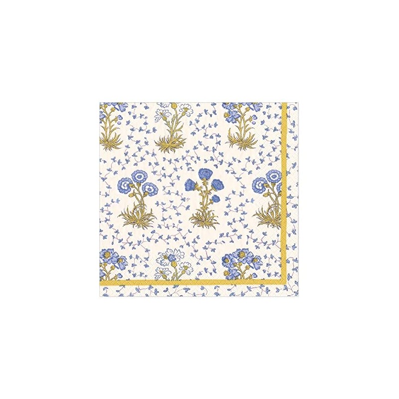 Caspari Semis de Fleurs Paper Luncheon Napkins in Blue, 20