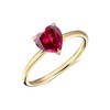 14k Gold Tiny Heart Ring, Gold Ruby Promise Ring, Dainty