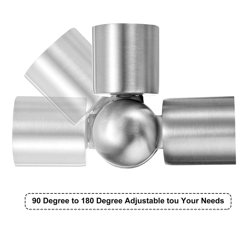 sourcing map 2pcs Corner Curtain Rod Connector, Hinged Elbow Connectors