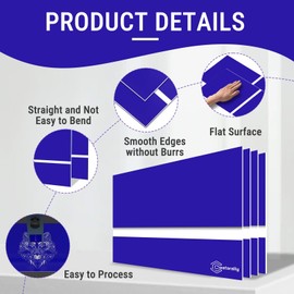 Wadukud 4 Pack ABS Plastic Sheet, 12'' x 8'' Laser Engraving Double Color Sheet, Moldable Impact Strength High Tensile Sheet for DIY Craft Projects Handicrafts Sign Photo Frame Home Decor (Blue)