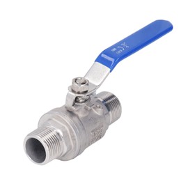 Ball Valve 304 Stainless Steel NPT 3/4in 2 Male Thread Manual Drive Cut Through Plumbing Fittings