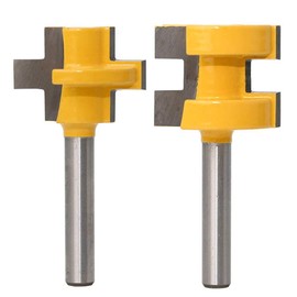 Gasea 2pcs 1/4" Shank Matched Tongue and Groove Router Bit Set Woodworking Tool Milling Cutter