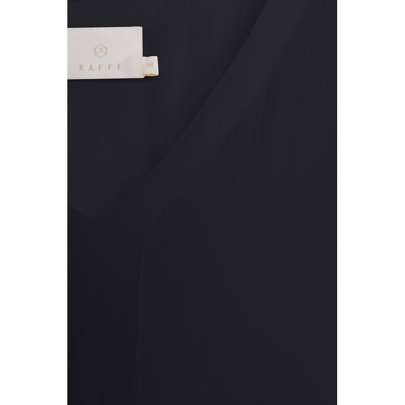Kaffe Women's's Amber V-Neck Tunic Blouse, Blue (Midnight Marine 52737),