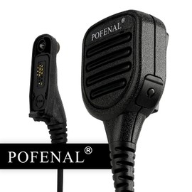POFENAL APX 6000 APX 4000 Water-Proof Radio Microphone Remote Shoulder MIC with 3.5mm Audio Jack Compatible with Motorola XPR 6550 XPR 7550 (XPR 7550e Mic, Black)