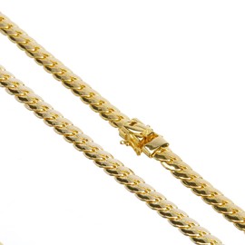 metaltree98 Heavy Cuban Link Chain Necklace Box Clasp Safety Lock 14K Gold Plated 8 mm / 26"