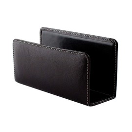 DELMON VARONE - Letter Stand Made of Premium Leather Vintage Aniline Brown, Document Holder for Storing Letters, Documents and Brochures, Organiser for Desk and Office with Metal Insert