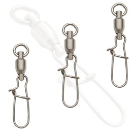 10/20 PCS Size 0#~8# High Strength Ball Bearing Swivel with Duo-Lock Snap Fishing Line Connectors (2# (46LB) 20pcs)