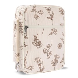 WOBAGMEN Bible Cover Case for Women,Large Bible Tote Bags for Women Organizer Corduroy Bible Carrying Case for Girls,Bible Study Supplies Accessories Christian Gifts for Women