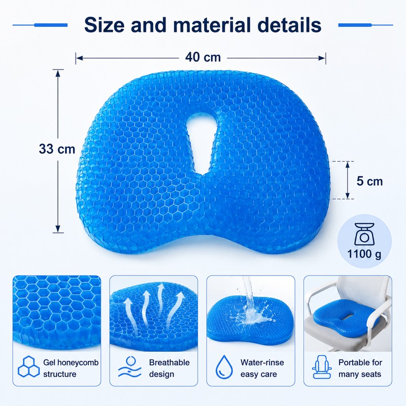 Honeycomb Gel Seat Cushion for Office & Outdoor Seating –