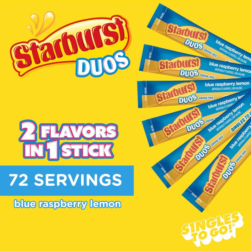Starburst Duos Singles To Go Powdered Drink Mix, Blue Raspberry