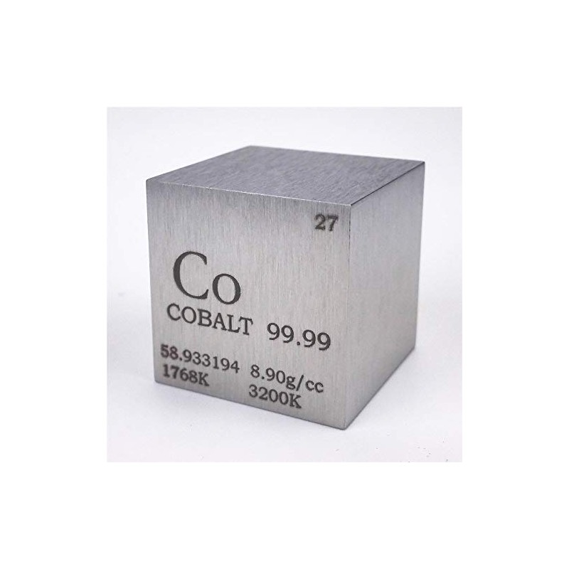 Cobalt (Co) Scientific Cube from 25.4mm side and 144.5 grams.