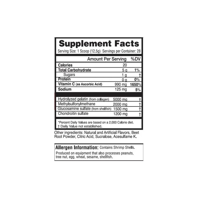 Suplemento en Polvo Glucosamina Labrada Elasti Joint Sabor Uva 384g