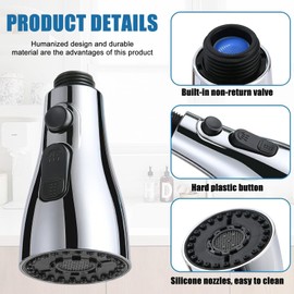 3 Mode Tap Attachment Kitchen Tap Attachment Swivel Retractable Shower Head 360 Degree Swivel Water-Saving Shower Head Kitchen Tap Attachment Aerator for Kitchen Sink Mixer Tap