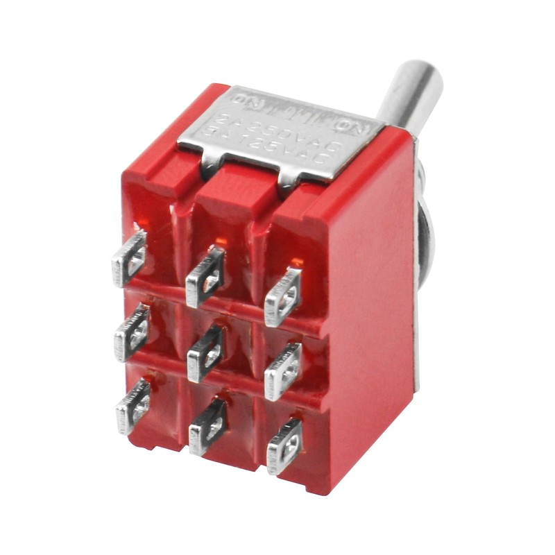 Heschen MTS-302 2 Piece Miniature Toggle Switch 3PDT ON-ON 9