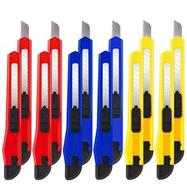 12 Pack Utility Knife Retractacble Box Cuttera, Safety Lock Design, Extended Use for Home, Office, Craft, Razor Knife, Paper Knife, Disposable Box Opener