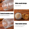 MQMCPDS Vintage Glass Jars with Airtight Wood Lids & Handles