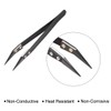 sourcing map Precision Ceramic Tweezers Non-Conductive Heat Resistant Anti-Static Small