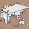 Acrylic Wall Stickers 3D World Map Wall Mirror Sticker for