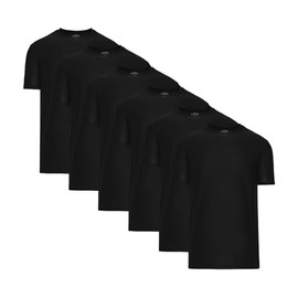 True Classic Tees | 6-Shirt Pack | Premium Fitted Men's T-Shirts | Crew Neck | Black 6-Pack | Large