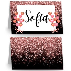 Original Place Cards, 50 Place Markers Elegant Table for Events, Place Cards Decorations for Table Parties, Birthday (Pink)