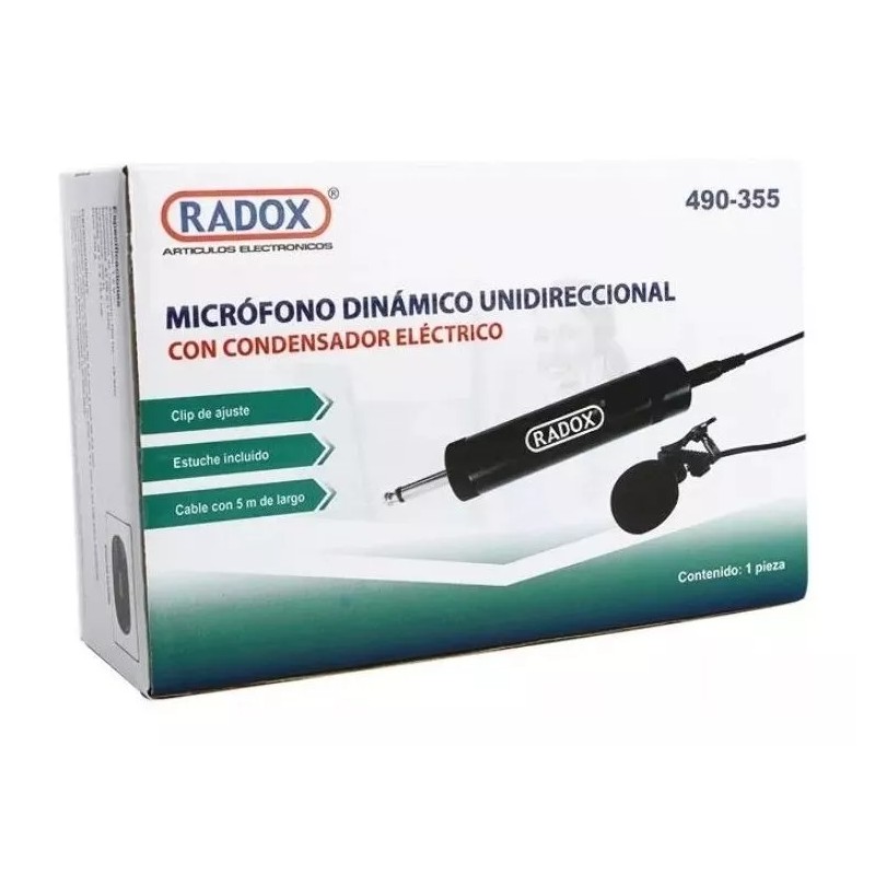 Radox Micrófono Dinámico Unidireccional Con Condensador Clip