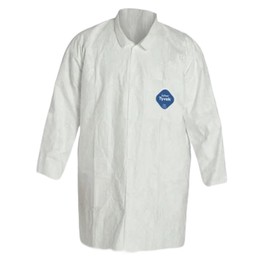 DuPont Lab Coats Unisex-Adult Industrial Disposable Frock Tyvek IsoClean (TY212SWHMD, Snap Closure Front Pockets, Tyvek 400, 30, Medium, TY212SWHMD)