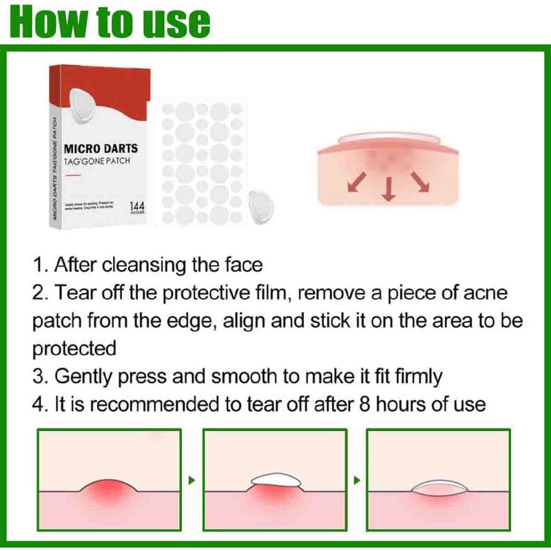 Microdarts Tag'gone Nano Patch,Natural Skin and Face Care Patch，2pc