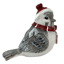 White Breasted Nuthatch Bird with Winter Hat and Scarf Christmas Ornament 2 Inch