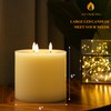 AFINETH Extra Large Flameless Candles, 6"x6" Real Wax Battery Operated