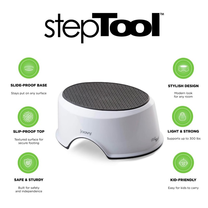 Joovy StepTool Toddler Step Stool with No-Slide Grips on Top